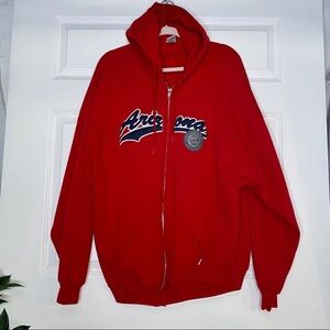 Vintage Russell Athletics Red University of Arizona Full Zip Hoodie Size XXL